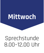 Mittwoch Sprechstunde 8.00–12.00 Uhr .